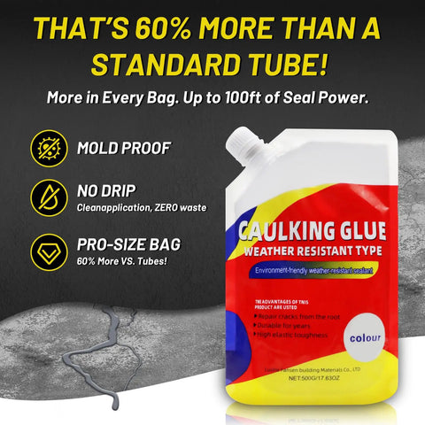 Pro Grade Heavy Duty Concrete Crack Filler Caulking Sealant Kit For Driveways package with weather resistant glue.