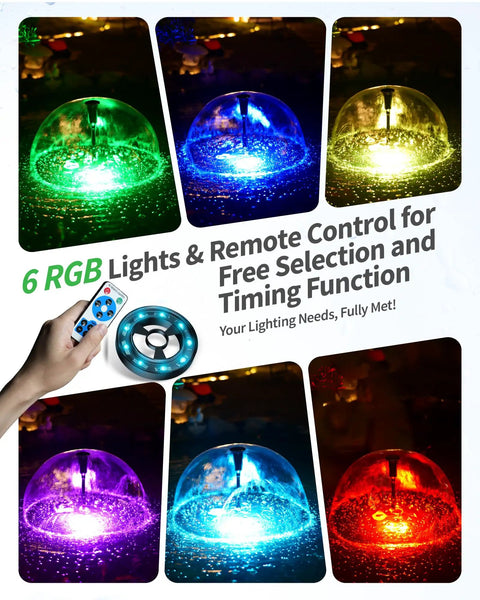 RGB LED lighting display for All In One Pond Filter Kit With U V Clarifier, 660 GPH Pump, Built In Fountain