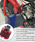 Red Air Filter Upgrade For 301cc 420cc Mini Bike Engines, installed on go-kart, fits CT200U Honda GX160 GX200 5.5/6.5HP.
