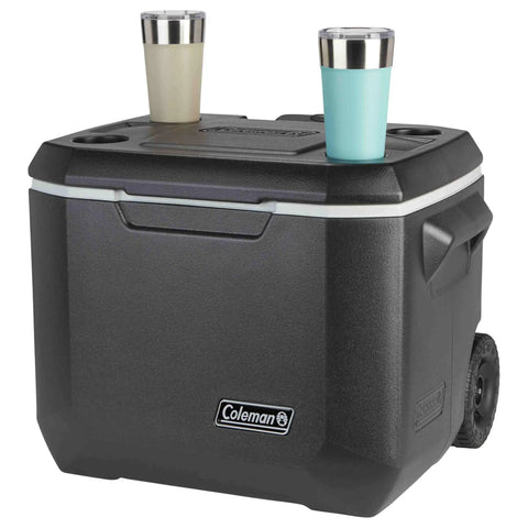 Xtreme 50 Quart Rolling Cooler With Wheels For Easy Transport and Extended Ice Retention Up To Five Days At 90 Degrees Fahrenheit Large Insulated Chiller For Beach Tailgate Camping and Outdoor Parties