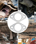 Premium 2.25 Inch Exhaust Gasket With Fire Ring For 60mm 2 Bolt Flange Graphite Construction shown on vehicle undercarriage.