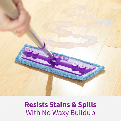 Professional Hardwood Floor Restoration Glaze With Satin Finish 32 Oz One Coat Application fills scratches while mopping floor.