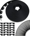 No Dig 148Ft 2 Inch Tall Landscape Edging Kit With 70 Spikes And 20 Connectors For Flexible Garden Border Black 2 Inch Lawn Edge System