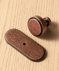 Antique Copper Cabinet Knobs With Backplates Set Of 6 Zinc Alloy Drawer Pulls With Spacer For Cabinets And Dressers Vintage Copper Single Hole Screws Included