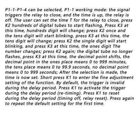 Dope Adjustable Timer Relay Switch With 12V DC Power And Permanent Memory Cycle Time Delay Module For Industrial Automation And DIY Projects Ultra Compact Modular Design In Durable Plastic Case For Precise Timing settings text instructions