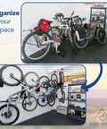 Swivel Bike Wall And Ceiling Mount With Gear Hooks For Garage Storage, Heavy Duty Bike Rack That Holds Road Mountain E Bike And More Up To 60 Lbs