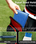 Magnetic Golf Scorecard Holder With Premium Leather All In One Design Blue Slim Back Pocket Carry Universal Fit For Most Scorecards Grab And Go Golf Bag Accessory With Secure Magnetic Attachment