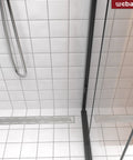 36 Inch Linear Shower Drain With Wave Hole Pattern Grate Cover Rectangular Floor Drain Removable SUS304 Stainless Steel CUPC Certified Brushed Finish
