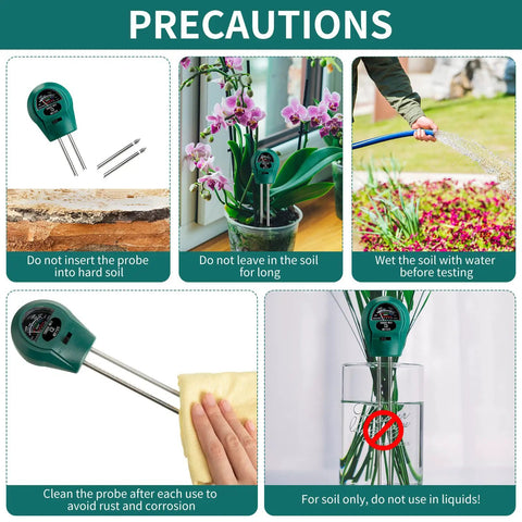 4 Pack Plant Moisture Meter 3 In 1 Soil Tester And PH Monitor For Houseplants And Garden Indoor Outdoor Yard Lawn Patio Care