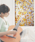 First Stained Glass Window Film 24 By 36 Inches With Dope Textured Privacy Look No Adhesive Peel And Stick UV Protection Light Diffusion