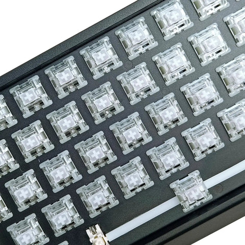 Silent Magnetic Hall Effect Linear Switches For Mechanical Gaming Keyboards 2 Pin Hot Swap Kit 35 Pieces installed top view