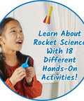 Girl using Take Flight Science Lab Kit For Kids Ages 5 To 7 18 Hands-On STEM Activities, Foam Rockets, Weather And Rocketry Experiments