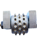 Beefed-Up 45 Pin Bush Hammer Replacement Heavy-Duty Roller for Frankfurt STI HTC Husky Grinders, carbide pins visible