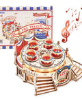 3D Wooden Puzzle Kit With LED Music Box For Adults And Teens Buildable Wooden Model Kit With Rotating Seats Lights And Music STEM Gift Idea For Christmas Hands On Challenge That Delights And Teaches Crafting Logic And Patience. tea cups model