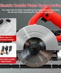 Back view of 1200 Watt Hardcore Electric Tile Bevel Cutter With 43 Degree Precision Chamfering Machine and water spray.