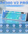 Dual 8K Wireless Mechanical Keyboard With Blue Lychee Switches, Sick Built In TFT Display, Dope Knurled Volume Dial, Win Mac Ready, Premium Fire Gear For Lightning Fast Gameplay in RGB backlit design.