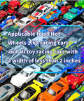 Assorted 1:64 scale diecast toy cars applicable with Flexible Race Car Ramp Track Set 15 Ft Starter Kit Dual Sided Racetrack For 1 To 64 Scale Diecast Cars And Small Toy Cars In Cool Blue With Suction Cups For Kids 3 And Up Durable Non Toxic Material