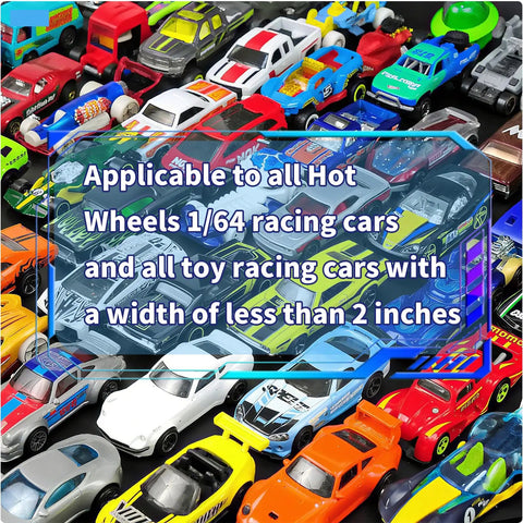 Assorted 1:64 scale diecast toy cars applicable with Flexible Race Car Ramp Track Set 15 Ft Starter Kit Dual Sided Racetrack For 1 To 64 Scale Diecast Cars And Small Toy Cars In Cool Blue With Suction Cups For Kids 3 And Up Durable Non Toxic Material
