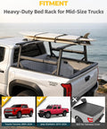 Beefy Yet Lightweight Aluminum Truck Bed Ladder Rack With Side Rails 1500 Lbs Capacity Stepless Height Adjust From 19 To 25 Inches Body Angle Matched Design Fits Toyota Tacoma Jeep Gladiator Mid Size Pickup on Toyota Tacoma