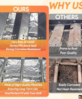 Comparison of Replacement Burner And Heat Plate Kit For Classic 360 Three Burner Gas Grill with rusty old kit.