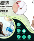 LED Lighted Dental Mirror For Easy At Home Teeth Checks With Bright Illumination Anti Fog Handheld Mouth Mirror For Inside Mouth Gums And Tongue Reusable Dentist Style Dental Mirror For Home Use 2 Pack, white plastic handheld mirror