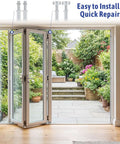 Open bifold patio door using Bifold Closet Door Hardware Kit With 16 Pieces Top Roller Guide Wheels And Top Pivots