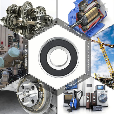 688-2RS deep groove ball bearing, 8x16x5mm, chrome steel with black rubber seals for industrial machinery