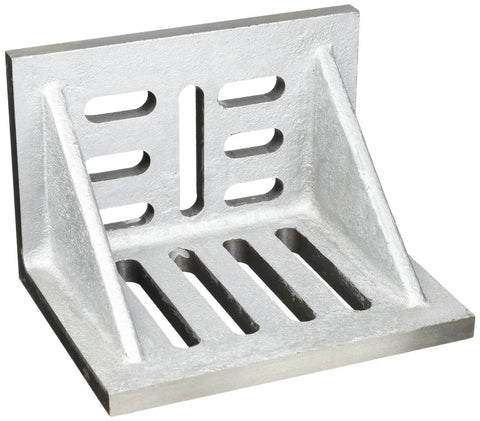 Slotted Angle Plate 10 By 8 By 6 Inches Webbed For Machining Layout And Inspection Heavy Duty Workhorse Cast Iron Fixture With Precisely Ground Edges For Machinists High Tensile Cast Iron Construction For Longevity And Precision