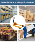 Heavy Duty Electric Pallet Truck With 4400 Lb Capacity For Tough Warehouse Work in various settings including warehouse and supermarket.