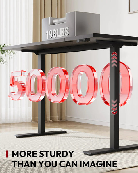 Heavy Duty Dual Motor Electric Standing Desk 71 By 32 large workstation showcasing 198 lb weight capacity and sturdy design.