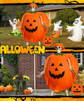 12 Ft Skeleton Costume Accessories Set With Pumpkin Hat Pumpkin Shaped Clothes And Handheld Fabric Basket For Giant Halloween Outfit