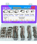 All Purpose 50 Pack Flexible Hose Clamps 6-29mm And 1 Quarter To 1 And 1 Eighth Inch in packaging