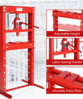Beast 20 Ton Heavy Duty Hydraulic H Frame Shop Press With Adjustable Height Table And Metal Stamping Plates For Auto Repair