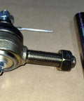Front view of tie rod end and drag link assembly for DS golf cart 1984 to 2008 steering box rack and pinion, steel construction.
