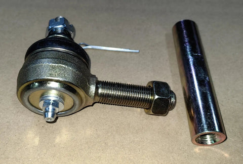 Front view of tie rod end and drag link assembly for DS golf cart 1984 to 2008 steering box rack and pinion, steel construction.