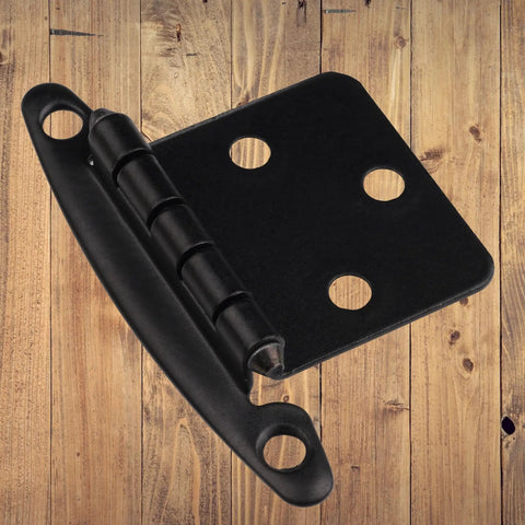 Free Swinging Non Self Closing Overlay Face Frame Cabinet Hinges Black 50 Pack 25 Pairs For Kitchen Cabinets Matte Black With Matching Screws And Quiet Bumpers.