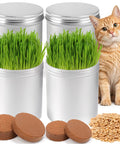 4 Pack Cat Grass Seeds Kit For Indoor Cats Easy Grow Cat Grass Kit With Fast Germination Natural Hairball Control product image