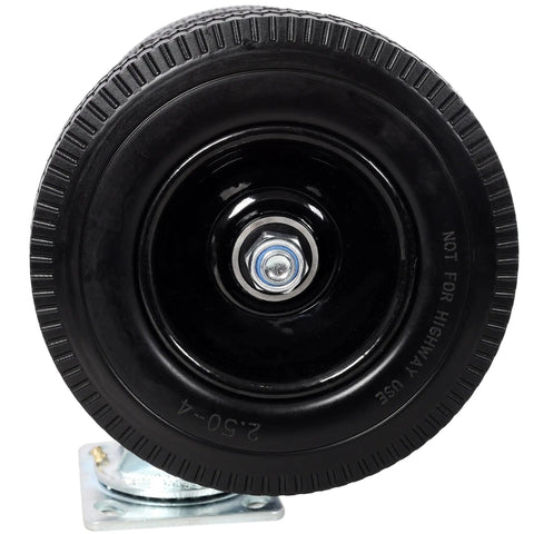 8 Inch Dual Flat Free Swivel Caster With 660 Lbs Load Capacity, 2.80 4 PU Foam Wheels, Roller Bearings, Zinc Plated Industrial Caster For Rough Floors And Fragile Equipment Transport close-up
