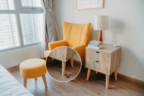 Room featuring chair with M8 Thread Adjustable Furniture Levelers 20 Pcs Screw In Feet Galvanized Steel visible on bottom leg