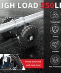 Rolling Gate Wheel Carrier Beefy 6 Inch Rubber Wheel for Driveway Gates and Fence Rails with Steel Plates on Tube