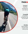 Cyclist riding on a mountain road with Ultra Compact Beefy Heavy Duty Bike Chain Breaker Tool Accessory listed for details