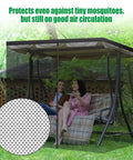 Premium Patio Swing Mosquito Netting For 2 To 3 Seater Outdoor Swing Black Mesh With Double Zipper Opening Roof Waterproof Tent