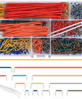 2 To 125 mm Breadboard Jumper Wires Kit With 14 Lengths And 840 Pieces For Quick Prototyping Maker Friendly PCB Circuits Solderless Tests Right Angle And Straight Leads Easy Hookup And Flexible Testing in plastic organizer box