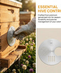 Two Pack Galvanized Iron Bee Hive Entrance Discs For Beekeeping Nuc Box Entrance Reducers 4.92 Inch Diameter installed
