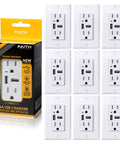 10 Pack 4.6A USB Outlet High Speed Charger With Tamper Resistant Receptacle and packaging
