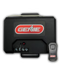 Universal Garage Door Opener Conversion Kit DIY Friendly That Upgrades Most Brands Openers To Intellicode Security And Fixes Frequency Interference For Stronger Signals Better Reliability And Safer Remote Access Black showing main unit and remote.