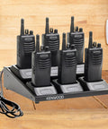 Six Station All In One Charger Tray For KSC 35SK Radios, 6 Slot Dock, 120VAC Power Cord Included, Space Saving Rapid Charging Station