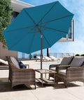 9 Foot Outdoor Patio Umbrella With Push Button Tilt And Crank Market Style Canopy 8 Sturdy Ribs UV Protection And Waterproof Fabric