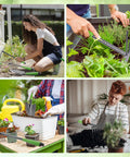 Six Piece Garden Tool Set With Heavy Duty Hand Tools And Soft Rubber Handles Including Trowel Rake Cultivator Hoe Crack Weeder And Weeding Tool The Go To Gift For Gardeners And DIY Enthusiasts Who Love Lawn Care, used outdoors by gardeners