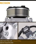 Heavy Duty Air Conditioning AC Compressor With Seven Pk Clutch Fit 2007 2011 Honda CR V And 2012 Acura RD X showing durable clutch plate and 7-groove pulley.